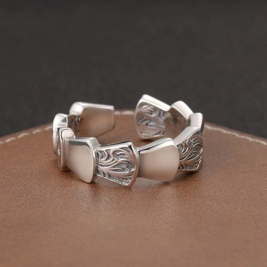 Anillo Ajustable Plata Escama Dragon