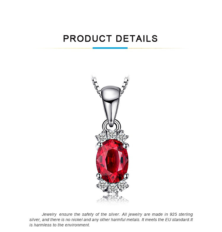 Colgante Plata Garnet Oval
