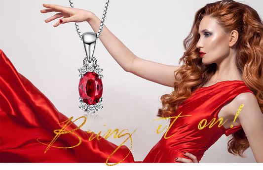 Colgante Plata Garnet Oval