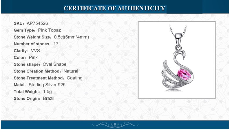 Colgante Plata & Topacio Cisne