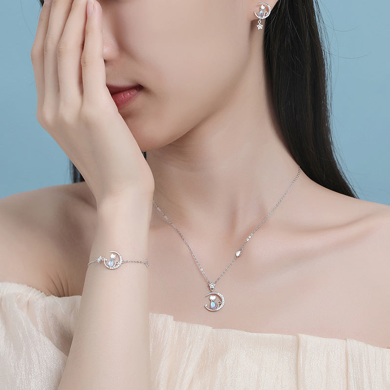 Colgante Plata Kitty Moon