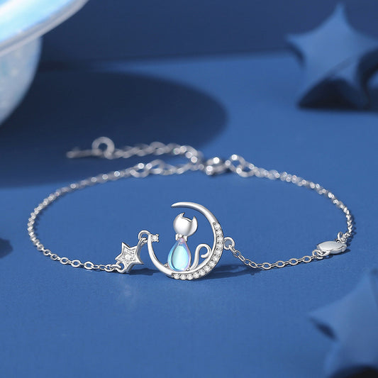 Brazalete Plata Kitty Moon