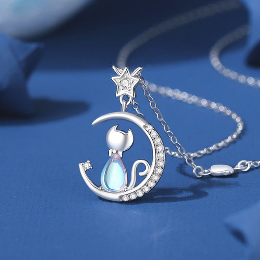 Colgante Plata Kitty Moon