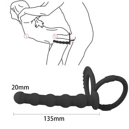 Consolador Anal con Anillo para Doble Penetracion
