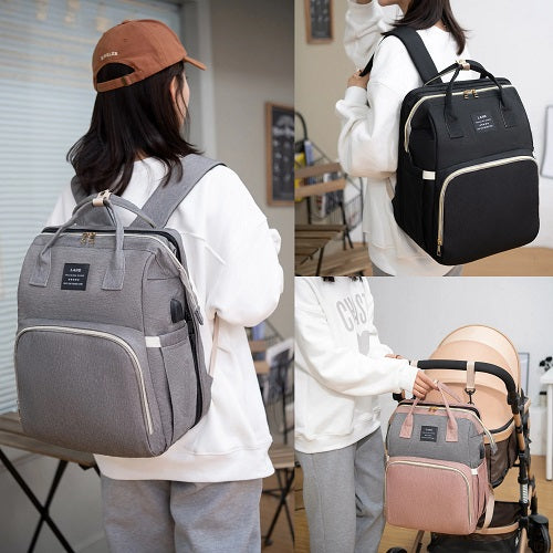 Pañalera Back Pack Cama con Antimosquitos
