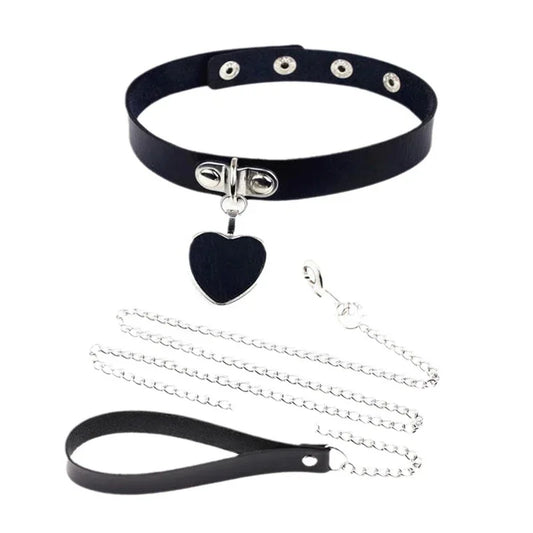 Collar de Sumisión Bondage con Correa