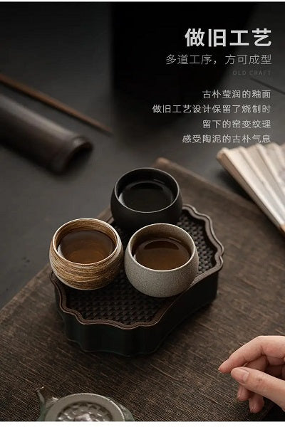 Juego de 2 Tazas Japonesas de Estilo Antiguo