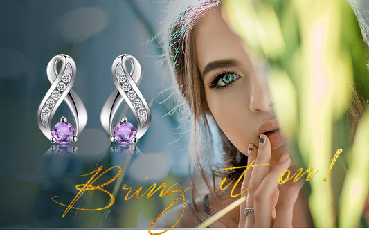 Pendientes Plata Amatista Gota